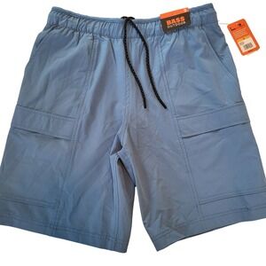 Bass Outdoor Mens Everyday Shorts Blue Jasper Ripstop Stretch Hiking Small NEW‎